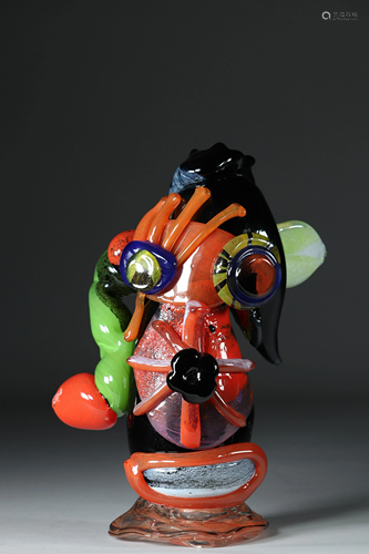 Paul Kostabi (USA) glass sculpture 