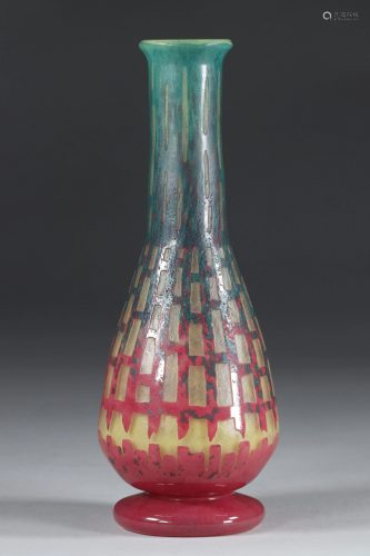 French glass vase with geometric decoration first