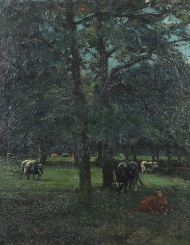 Leon MASSAUX (1845-1926) large oil on canvas 
