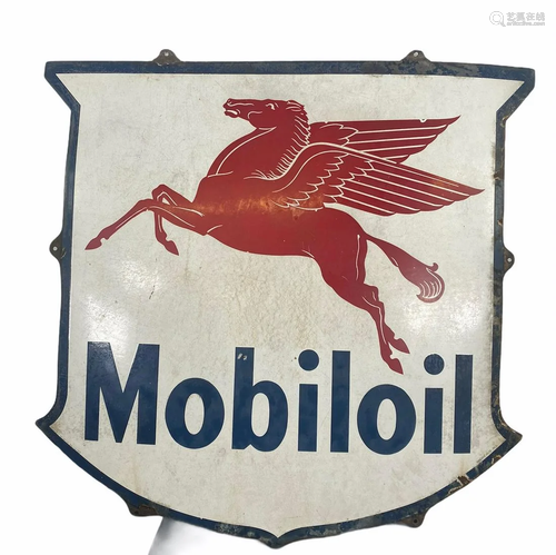 Mobiloil enamel sign