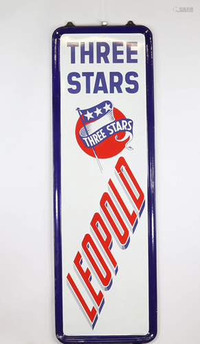 Three Stars Leopold enamel sign