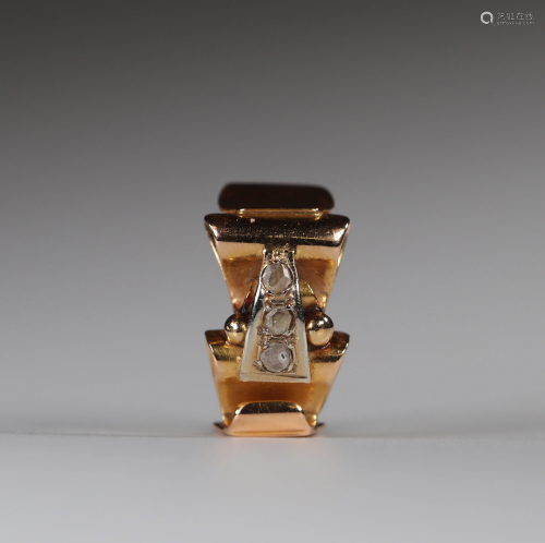 Art Deco ring in yellow gold (18k) and diamond