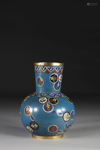 Cloisonne vase in bronze, mark of Emperor Jiaqing.