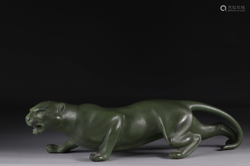 Panther in regulates green patina around 1930