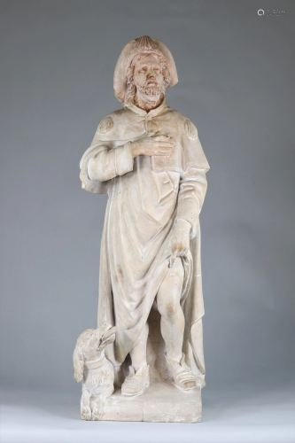 Large terracotta statue of Saint Roch 18th
