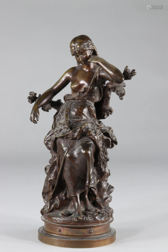 Bronze by A Moreau â€œCaptive, Salon des Beaux-Arts.