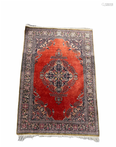 Keshan Souf carpet in polychrome floral embroidered