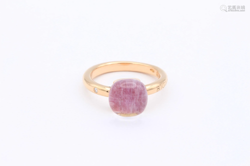 Bigli ring in 18K pink gold set with a ruby â€‹â€‹under