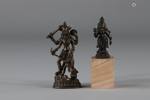 Lot of two divinatory statuettes, India XIX.