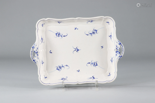 Fine earthenware tray decorated with twig, late 18th