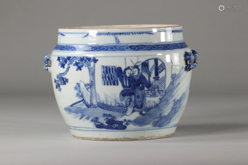 Blanc Bleu Chinese porcelain decorated with Qing period