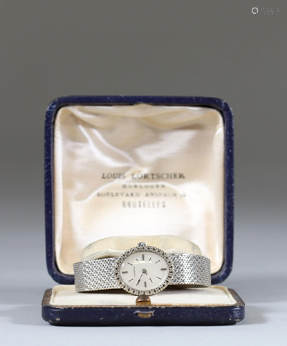 Longines watch in white gold (18k) and diamonds