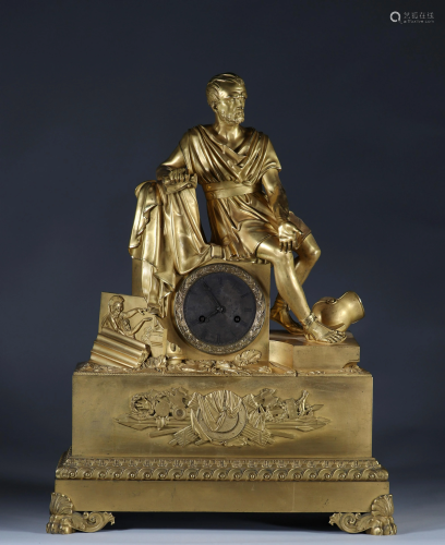 Imposing gilt bronze clock from the Restoration period