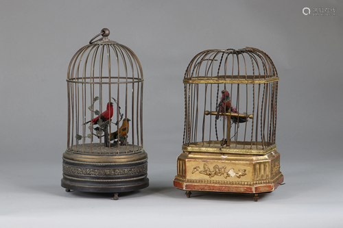 Mechanical songbird cage (set of 2)