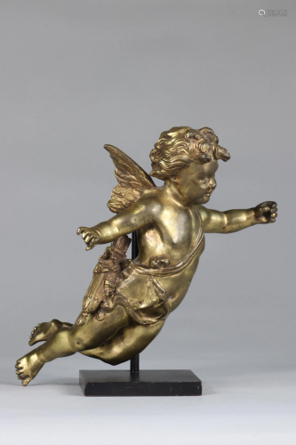Wall lamp angel in bronze circa 1900