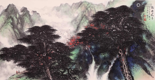 A Chinese Painting By Li Xiongcai on Paper Album