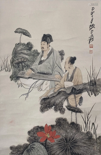 A Chinese Scroll Painting By Zhang Daqian