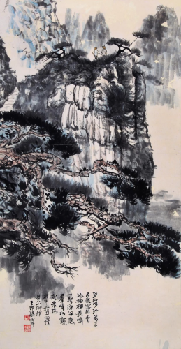 A Chinese Painting By Liang Shunian on Paper Album