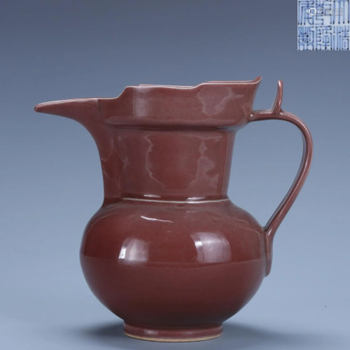 Red Glazed Pot Qianlong Style,Qing Dyansty
