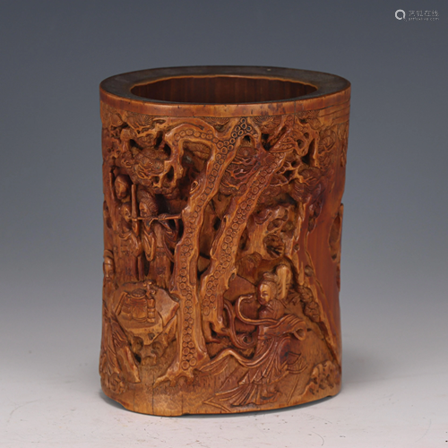 Carved Bamboo Brushpot