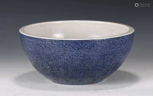 Blue Splashed Glazed Bowl