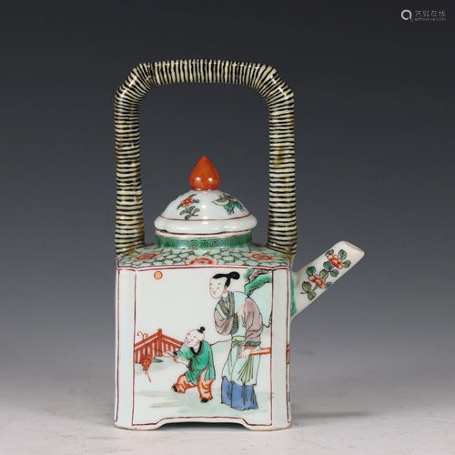 Famille Verte Figural Teapot