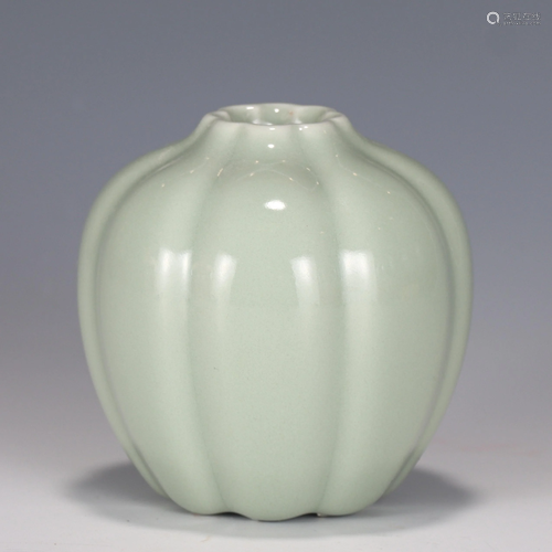 Celadon Glazed Lobed Jar