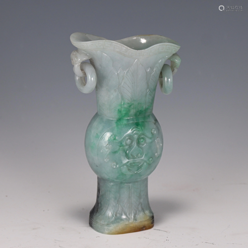 Carved Jadeite Vase