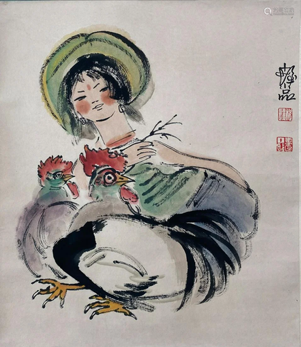 A Chinese Scroll Painting By Cheng Shifa