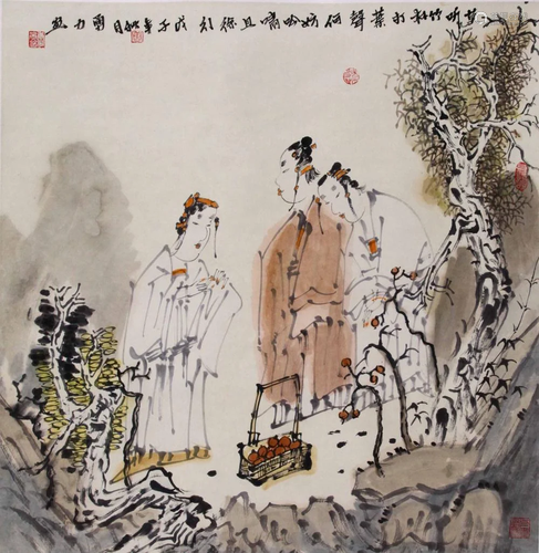 A Chinese Scroll Painting By Tang Yongli