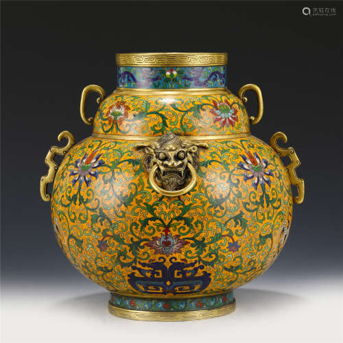 A CHINESE CLOISONNE FLOWERS PATTERN JAR