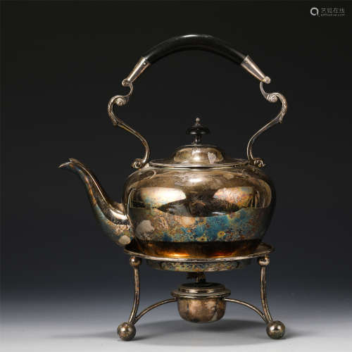 A CHINESE GILT SILVER KETTLE