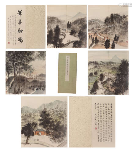 A CHINESE ALBUM OF PAINTINGS NATURAL SCENERY