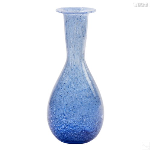 Murano Barovier & Toso Blue Effeso Art Glass Vase