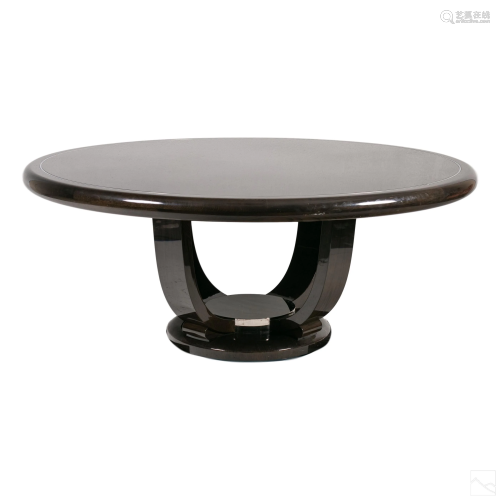 Wiggers Sunburst Round Exotic Wood Dining Rm Table