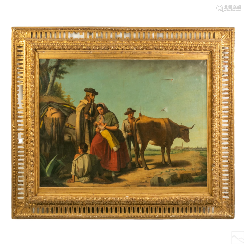 Jose Roldan (1808-1871) Realism Genre Oil Painting
