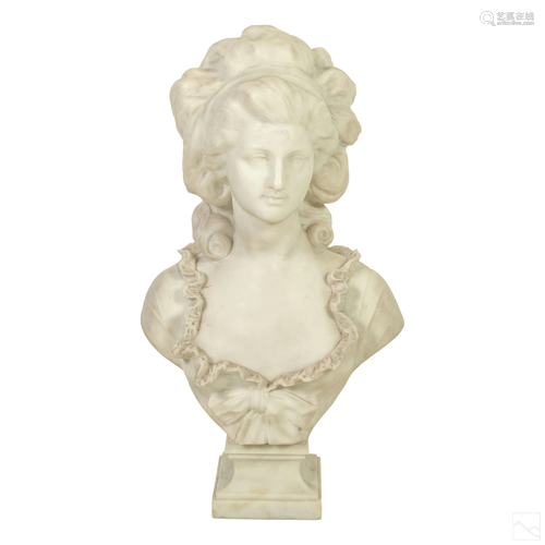 Marble Antique Portrait Bust Sculpture of a Woman