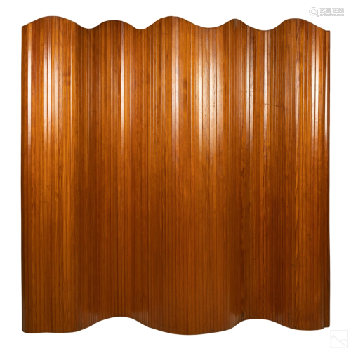 Baumann French Art Deco Tambour Wood Floor Screen