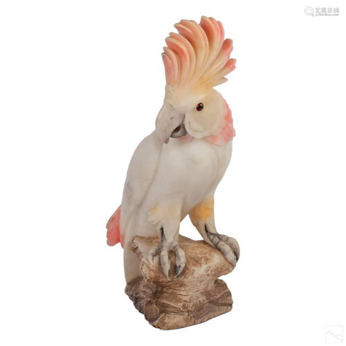 Alabaster Cockatoo Parrot Bird Wildlife Sculpture