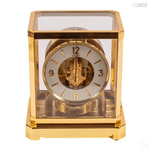 Jaeger LeCoultre Brass & Glass Atmos Mantel Clock