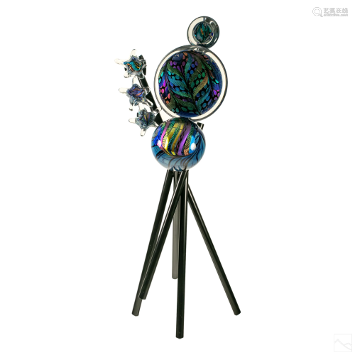 Rollin Karg Modern Abstract Art Glass Sculpture