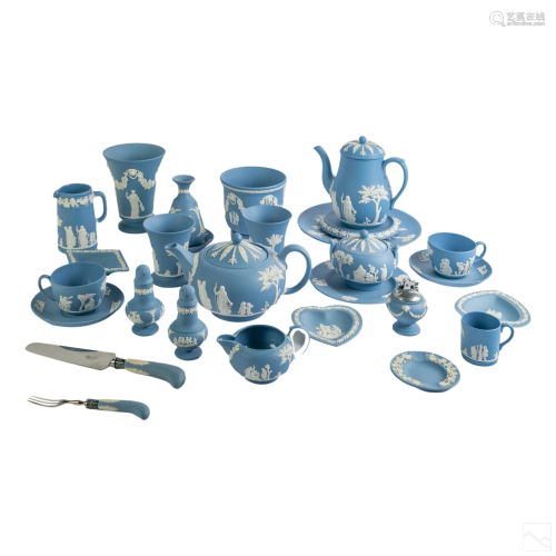 Wedgwood 36 Pieces Jasperware Blue and White China