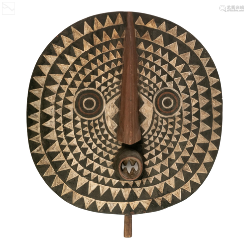 African Bwa Tribal Carved Wooden Solar Ritual Mask