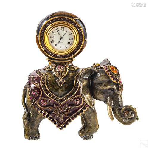 Jay Strongwater SIGNED Cleopatra Elephant Clock