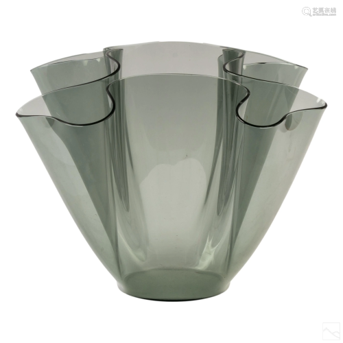Mid Century Modern Italian Glass Handkerchief Vase