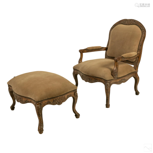 Kreiss Collection Monarch Lounge Chair and Ottoman