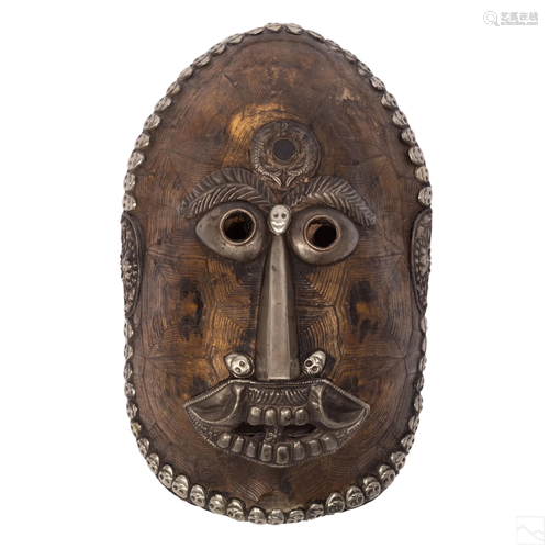 Chinese Tibetan Vintage Buddhist Ritual Shell Mask