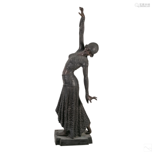 Art Deco Bronze Dancer Sculpture after D. Chiparus