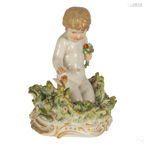 Meissen German Porcelain Nude & Butterfly Figurine