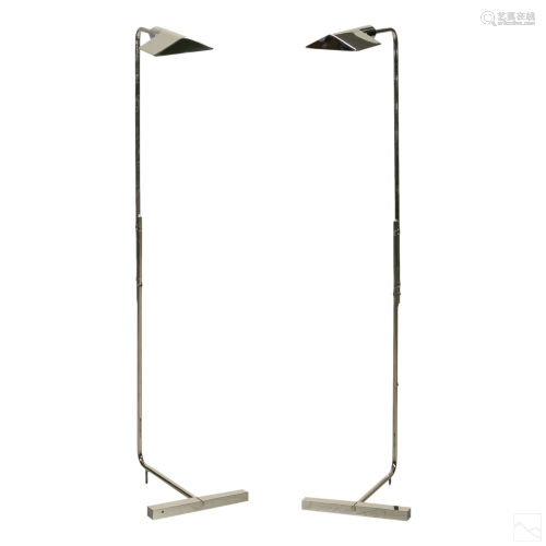 2 Cedric Hartman Adjustable Italian Chrome Lamps